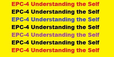 EPC-4 Understanding the Self